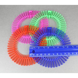 Pink Green Red Blue headband Set 4 Flex spider hair comb teeth zig zag stretch accordion style headband