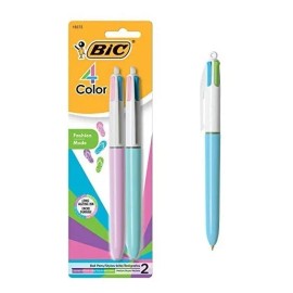 Bolígrafo Bic De 4 Colores De Moda, Medio Punto (1,0 Mm), Su