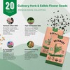 20 Culinary Herbs & Edible Flower Seeds Variety Pack for