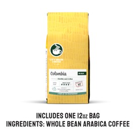 City Brew Colombia Decaf - Dark Roast Whole Bean Coffee - 12 oz