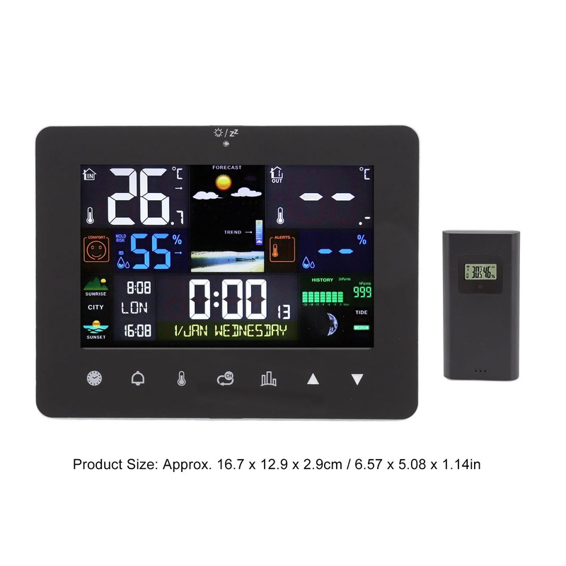 Weather Clock Humidity Temperature Sensor Meter Thermometer for Home Office