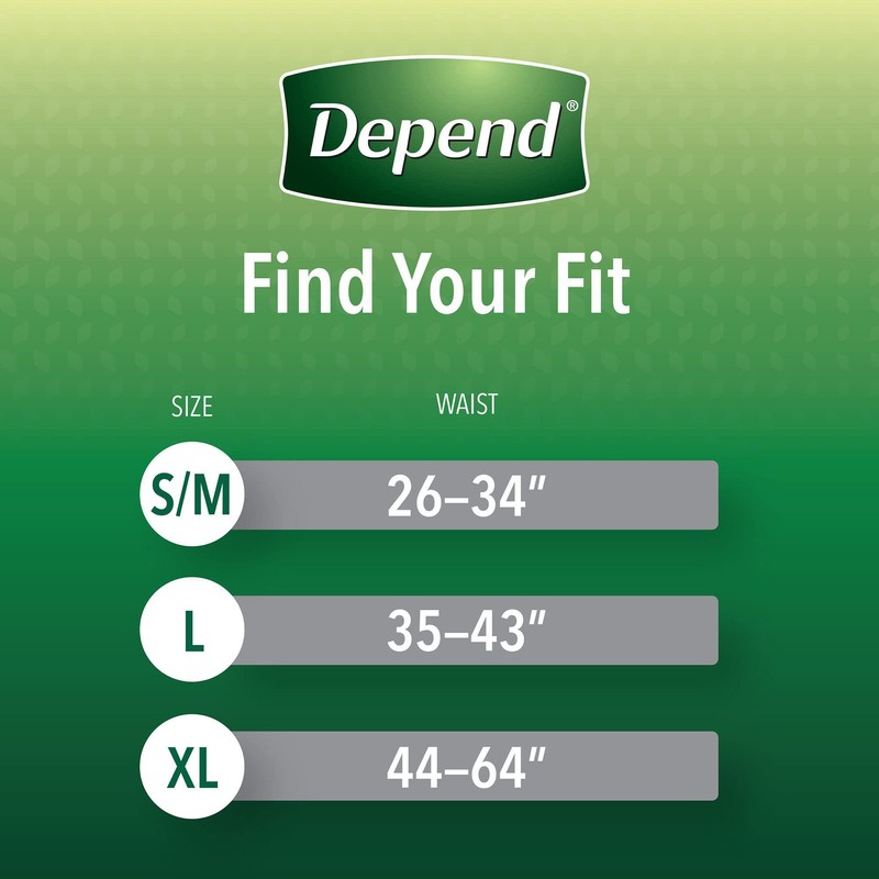Depend Fresh Protection Disposable Underwear Male Waistband Style X-Large, 53746,