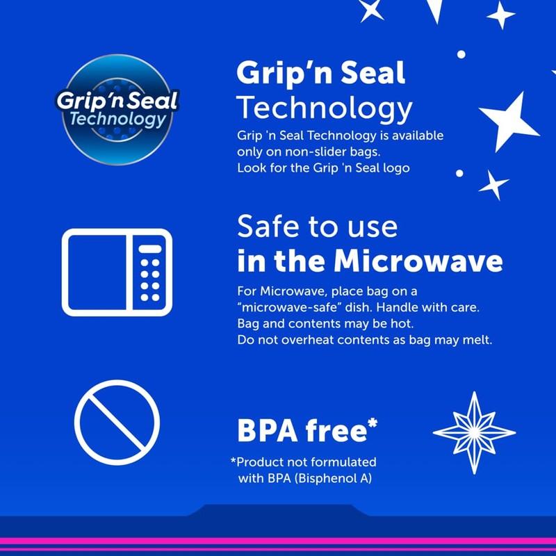 Ziploc Gallon Food Storage Bags, Grip 'n Seal Technology for