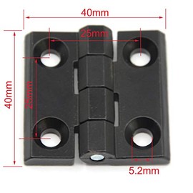 4 piezas de puerta de clóset para puerta de clóset, 40 mm x 40 mm de longitud, aleación de zinc, bisagra a tope, color negro
