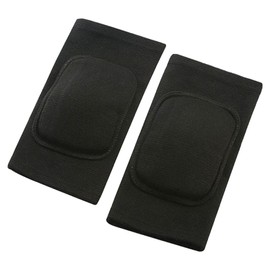 One Pair Sports Kneepad Anti Collision and Anti Skid with Sponge Cover Compression Knee Sleeve for Dance Black M
