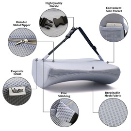 Valuetom Prämie Gedächtnis Schaum Lendenkissen 3D Mesh Lendenwirbelsäule Stützkissen, Rückenstütze für Auto, Büro und Zuhause (Grau)