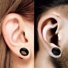 BIG GAUGES Pair of Stainless Steel 10g Gauge 2.5mm Black