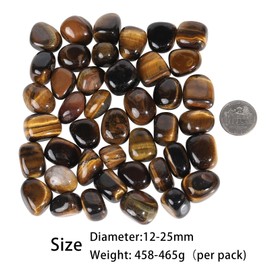 Sportmusies 1lb Natural Tumbled Tiger’s Eye Stone Gravel for Home Garden Decoration, Polished Crystals for Reiki Healing Energy Balancing
