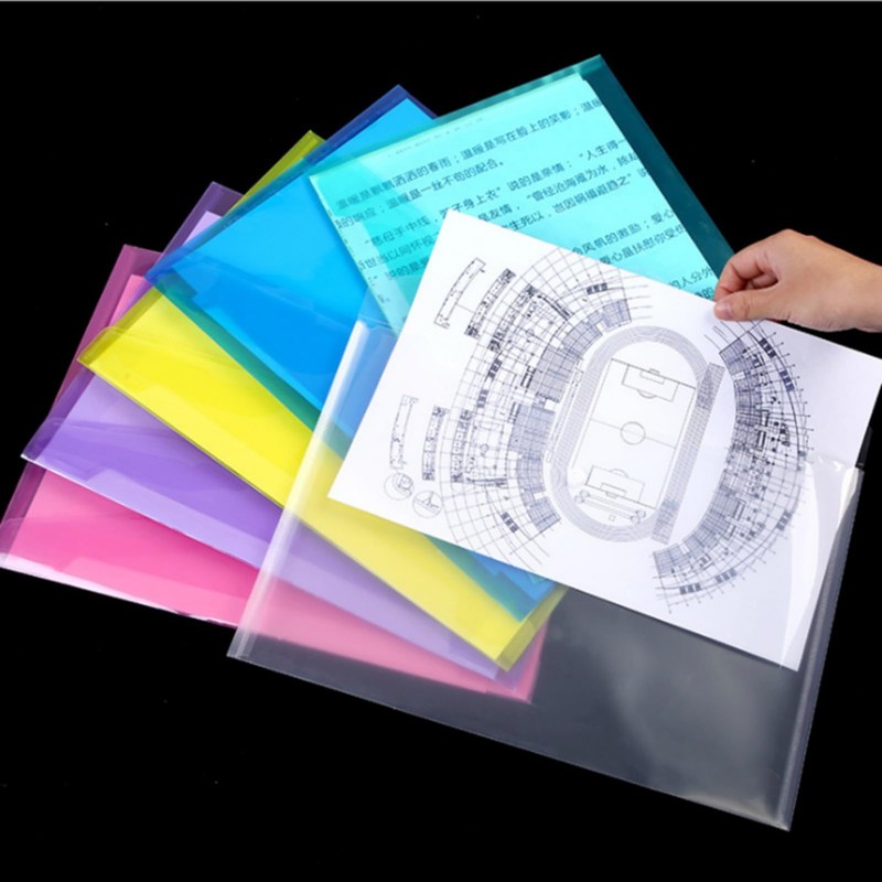 ojussa A4 Plastic Wallets 5PCS Folders Waterproof Plastic Wallet Transparent