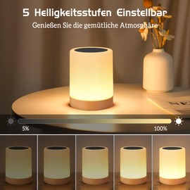 Bonsery 2 Pack LED Bedside Lamp Touch Dimmable