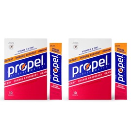 GARIZZE Sobres de Polvo Propel, Naranja Y Frambuesa Con Electrolitos Y Vitaminas, 20 Sobres (Paquete de 2) - En Caja                                  