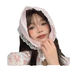 ZYALTFDC Head Scarf Headband Bandana Headbands for Women Pink Hair Bandana Headscarf for Women's Hair Accessories for Girls Lace Bands