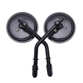 Unbranded Black Retro Round Mirrors For 8mm Harley Davidson Motorcycles