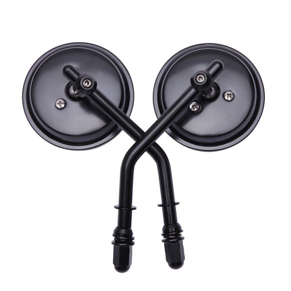 Unbranded Black Retro Round Mirrors For 8mm Harley Davidson Motorcycles