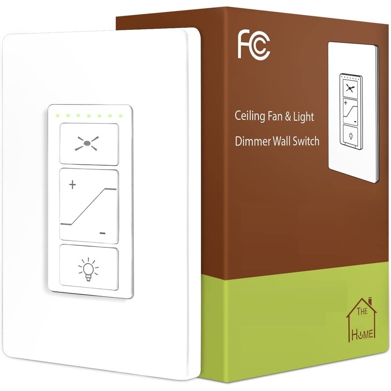 Nexete Ceiling Fan Control & Dimmer Wall Switch, 2 in