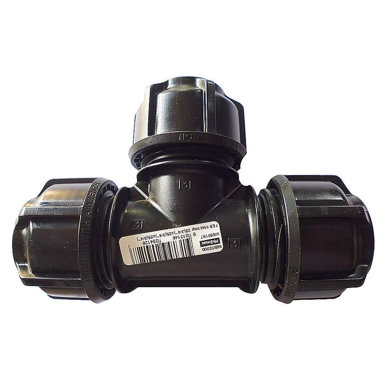 Philmac Metric/Imperial TEE Equal POL X POL 25mm / 3/4"