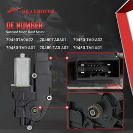 OKAY MOTOR 70450-TA0-A01 Sunroof Moon Roof Motor for 2008 2009 2010 2011 2012 Honda Accord 70450TA0A02 70450TA0A01 14 Pins