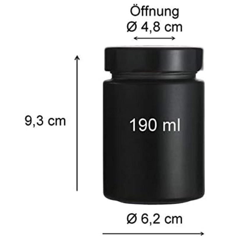 Mikken - Black Spice Jars, Preserving Jars with Screw Lid