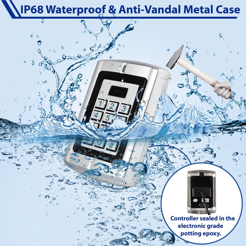 Haupowfo Universal Waterproof 12-24V AC/DC Metal Wired Keypad Stand Alone