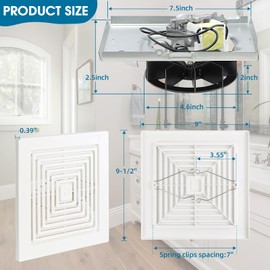 696N-R02 B Unit&Replacement Grille 97011723 for Broan-NuTone BP90,663,670,671,688,689,Bathroom Vent Cover BP90 Replacement Grille for Broan 688,97011723 Bathroom Ceiling Fan with S97012026 Fan