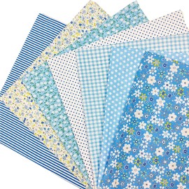 Fabric Cloth Floral Pattern 50 cm x 50 cm DIY Craft Cotton Floral Handmade Handicraft Patchwork Printed Pure Cotton Various Patterns and Colors Fashionable Patchwork Fabric Set Square Scraps (Gray