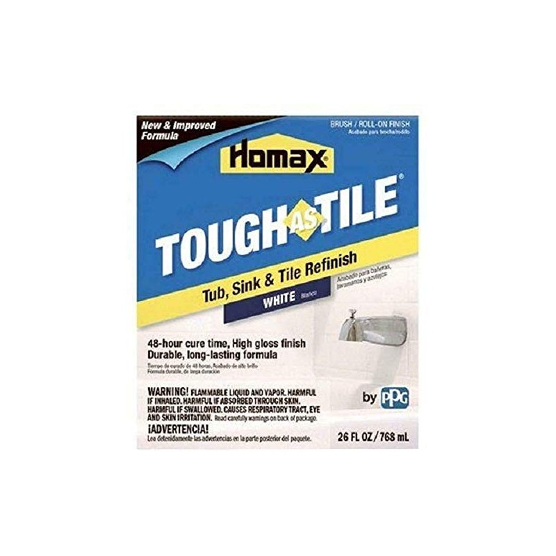 26 oz Homax 720772 White Tough As Tile Brush-On Tub