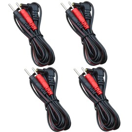 4 Packs TENS Lead Wires Replacement with Upgraded Durability Compatible with TENS 7000, Nicwell Care, VOVOU Universal Electrodes Wires Cables with 2.35mm Shielded Plug, Standard 2mm Pin Connectors