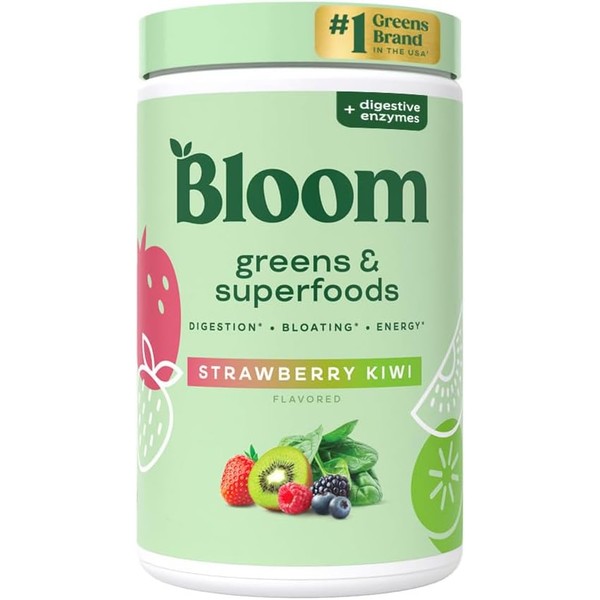 Bloom Nutrition Superfood Greens Powder, Digestive Enzymes with Probiotics and