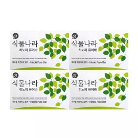 PlantNation 식물나라 히노끼 퓨어바 세수 비누 90g 4입 RAM Plant Nation Hinoki Pure Bar Facial Soap 90g 4ea Set