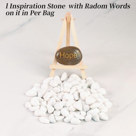 Lechloris 2LBS Polished Pebbles for Plants -Natural River Rocks- Decorative Stones for Vases, Succulents, Fish Tank, Outdoor Garden Landscaping, Small Snow White