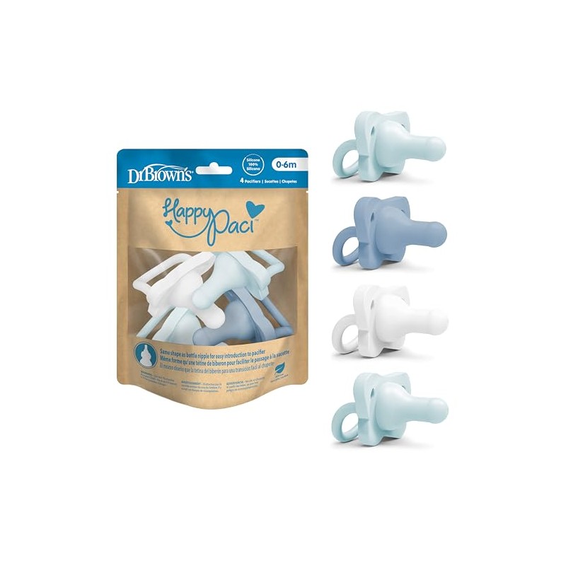 Dr. Brown's HappyPaci - Chupete para bebé, azul, azul claro,