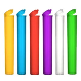 Fenny's Creations Pop Top 116mm Tubes Colour King-Size Plastic Storage Pre Roll Tube Vials with Squeeze Pop Top Waterproof Odor Sealing Plastic Container Cones 110mm 109mm (JR-116 Mix - 5PCS)