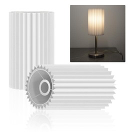 Small Lamp Shades,Set of 2 Modern Interiors Medium Pleated Lamp Shade for Table Floor Lamps, Linen Round Lamp Shades Drum Lamp Shade Table Lamp Shade Floor Lamp Shade Office Desk Light Cover(White)