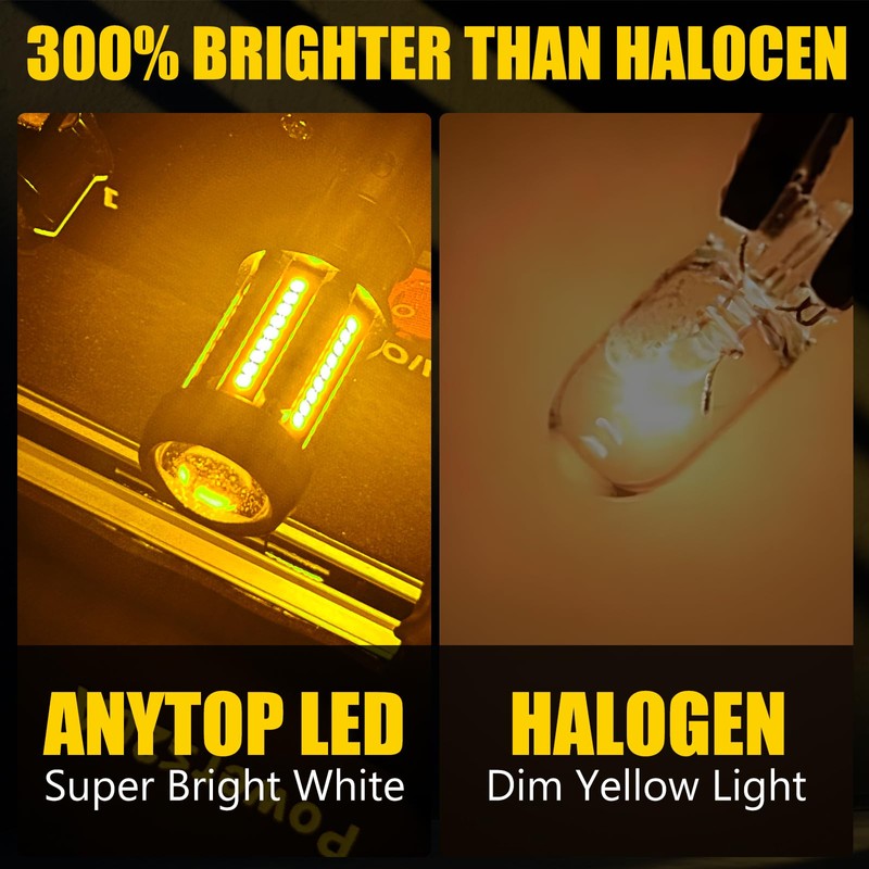 ANYTOP 1156 BA15S (180°) LED Bulb with Projector Amber Yellow