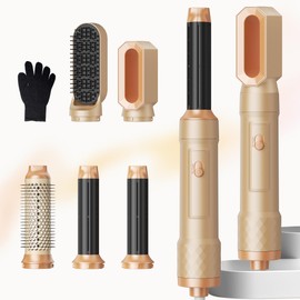 5 in 1 Blow Dryer Brush, Hair Dryer Brush Set Upgrade Air Styler Hot Air Brush Curling Wrap Air Curler, Negative Ion Curling Iron Hair Styling Tools, for Drying, Straight, Curl, Volumizing, Smoothing