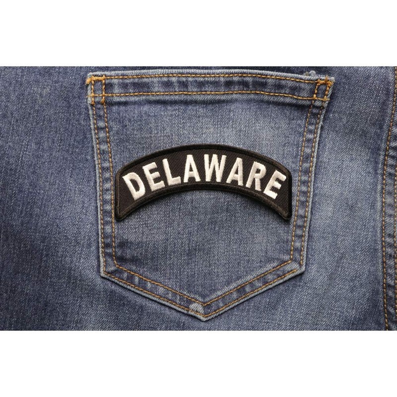 Delaware Patch - 4x1.75 inch. Embroidered Iron on Patch