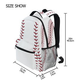 HOYYU Baseball Stitches Kids Backpack Boys Girls Bookbag Schoolbag Travel Laptop Daypack Preschool Kindergarten Elementary School Student Book Bag for Junior High Primary