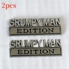 2PCS Metal Grumpy Man Edition Side Rear Front Emblem Badge