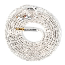 2.0m Long IN Ear Monitor Cable,KBEAR ST24 PLUS IEM Cable,5N OCC Silver-plated HiFi Earphone Upgrade Wires,Earbud Headphone Replacement Extension Cord for Audiophile (MMCX 3.5, Silver-White, 2.0m)