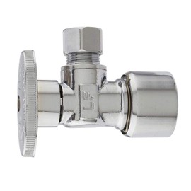 Keeney 2622PCPOLF 5/8-Inch O.D. by 3/8-Inch O.D. Lead Free Quarter Turn Push-On Angle Valve, Chrome