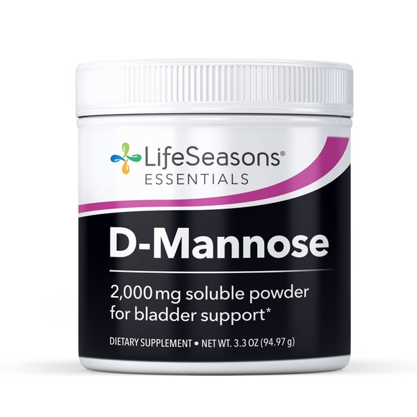 LifeSeasons D-Mannose Powder - Fast-Acting UTI Relief - Urinary Tract Health Supplement - Supports Healthy Levels of Microflora & Eases Bladder Discomfort - 45 Servings