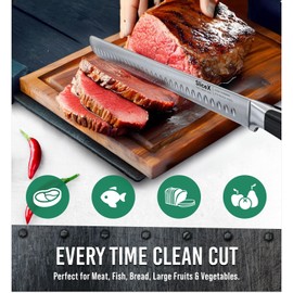 Brisket Slicing Knife – 12" Brisket Knife, BBQ, Grilling Gifts For Men – Razor Sharp German Steel, Full Tang, Ergonomic Handle