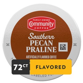 Community Coffee Southern Pecan Praline Flavored 72 Count Keurig K-Cup Coffee Pods, Medium Roast, 12 Count (Pack of 6)