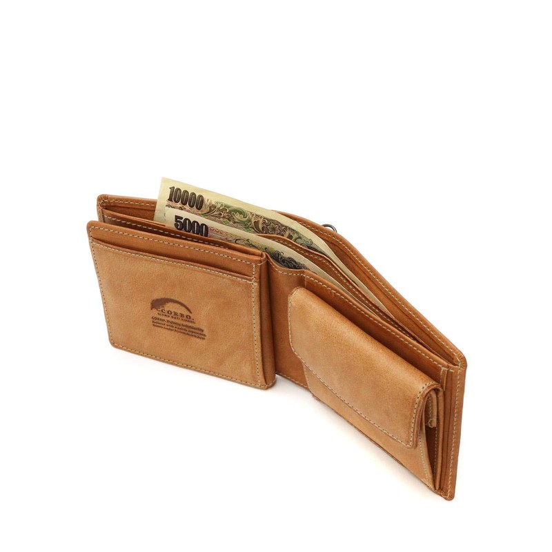 Corvo 8LO-9931 Men's Bifold Wallet with Coin Purse, Khaki