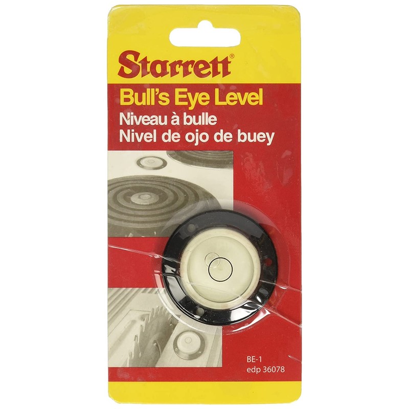 Starrett BE-1 Acrylic Circular Bullseye Level with Flange, 1.180" Diameter,