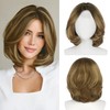 Layered Bob Wig with Curtain Bangs,Dirty Blond