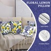 Shimmerz Pack of 4 Lemon Summer Throw Cushion Covers, 45