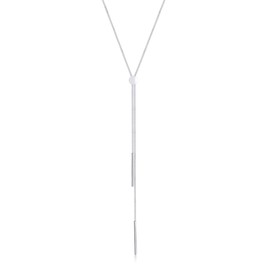 Elli Women's Y-Chain Geo Bar Basic Trend Blogger Necklace in 925 Sterling Silver, Sterling Silver, None