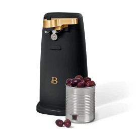 Beautiful Effortless Electric Can Opener - Black Sesame Style, Easy One-Touch Operation
