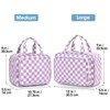 Narwey Large Checkered Hanging Travel Toiletry Bag for Women Wash